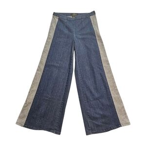 Midnight Velvet Women's Two-Tone Wide Leg Jeans